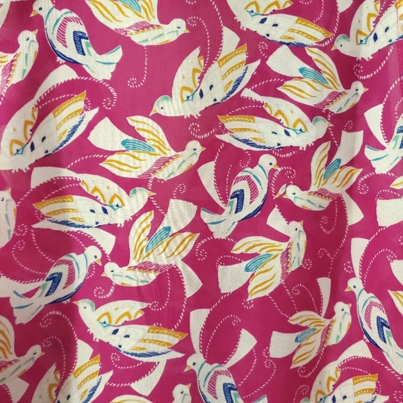 🐦 Banana Republic - Magenta Bird Print Sleeveless Blouse - Size M - Picture 6 of 7